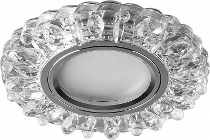 Светильник точечный встраиваемый под лампу, с LED подсветкой CD916 15LED*2835 SMD 4000K, MR16 50W G5.3, прозрачный, хром