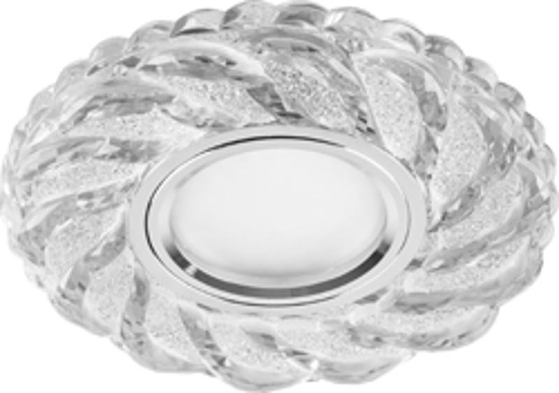 Светильник точечный встраиваемый под лампу, с LED подсветкой CD935 15LED*2835 SMD 4000K, MR16 50W G5.3, прозрачный, хром