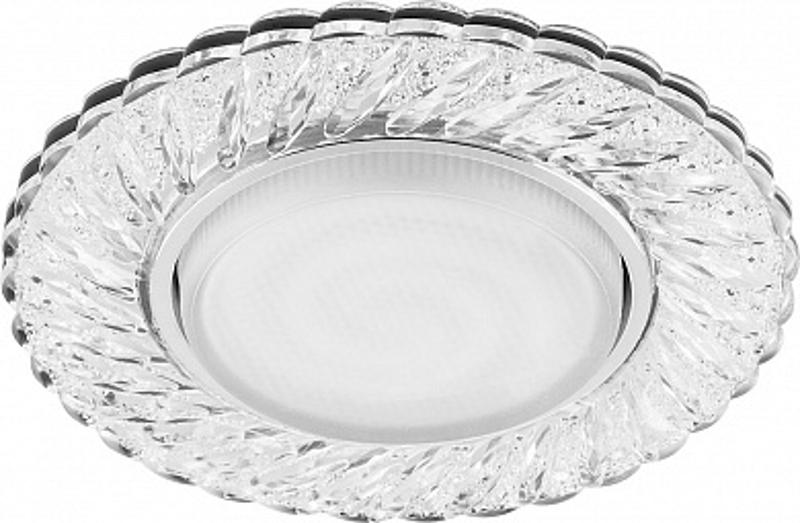 Светильник потолочный встраиваемый под лампу GX53 CD4021 20LED*2835 SMD 4000K, 15W GX53, без лампы, прозрачный, хром