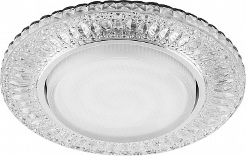 Светильник потолочный встраиваемый под лампу GX53 CD4022 20LED*2835 SMD 4000K, 15W GX53, без лампы, прозрачный, хром