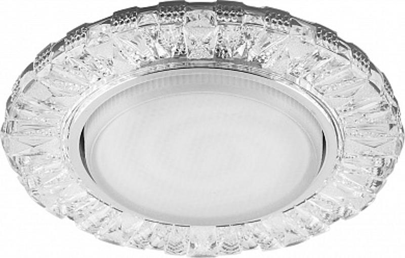 Светильник потолочный встраиваемый под лампу GX53 CD4023 20LED*2835 SMD 4000K, 15W GX53, без лампы, прозрачный, хром