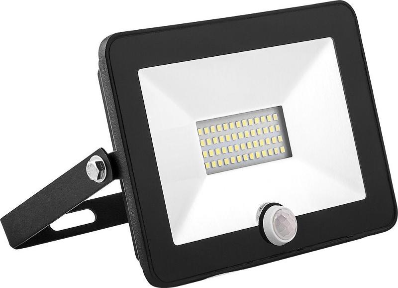 Прожектор светодиодный SFL80-20 с встроенным датчиком 2835SMD 20W 6400K AC220V/50Hz IP65, черный в компактном корпусе