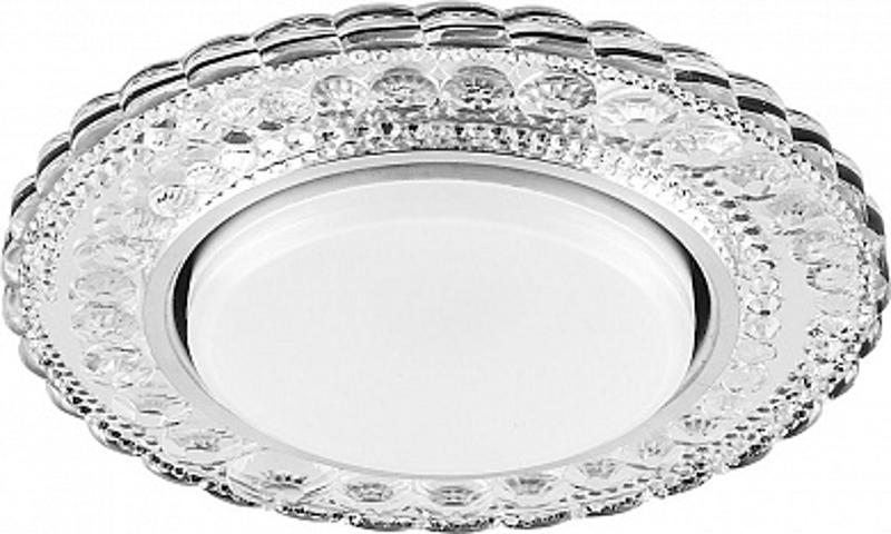 Светильник потолочный встраиваемый под лампу GX53 CD4024 20LED*2835 SMD 4000K, 15W GX53, без лампы, прозрачный, хром