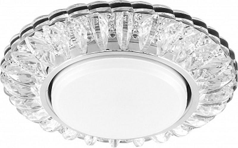 Светильник потолочный встраиваемый под лампу GX53 CD4026 20LED*2835 SMD 4000K, 15W GX53, без лампы, прозрачный, хром