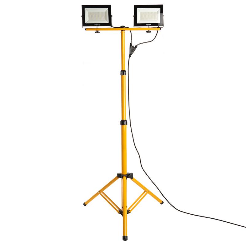 Прожектор светодиодный LL-502 квадрат 2*30W 6400К 220V черный IP65 (на штативе)