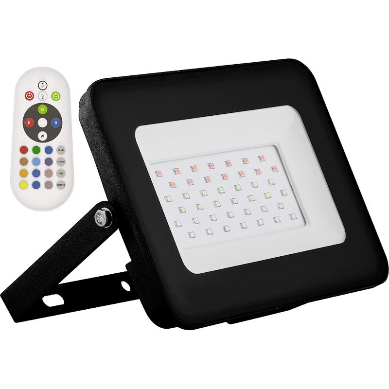 Прожектор светодиодный LL-613 2835SMD 50W RGB с пультом ДУ AC220V/50Hz IP65, черный