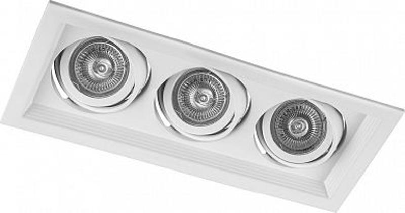 Светильник встраиваемый карданный под лампу MR16 DLT203 3x50W MR16 G5.3 белый