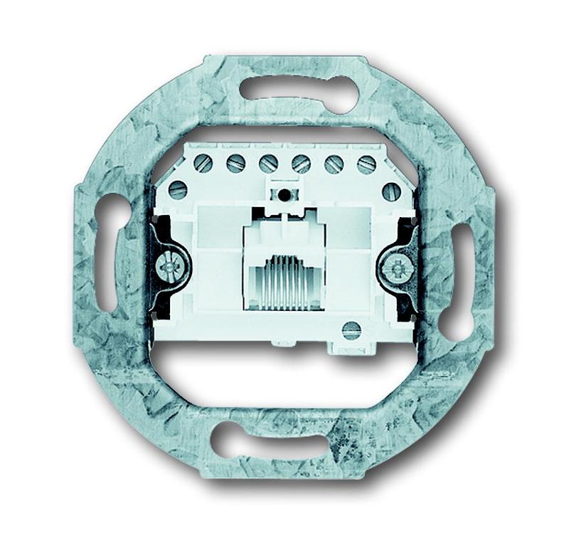 Механизм 1-постовой телефонной розетки 8 полюсов RJ 11/12; RJ 45; ISDN, категория 3