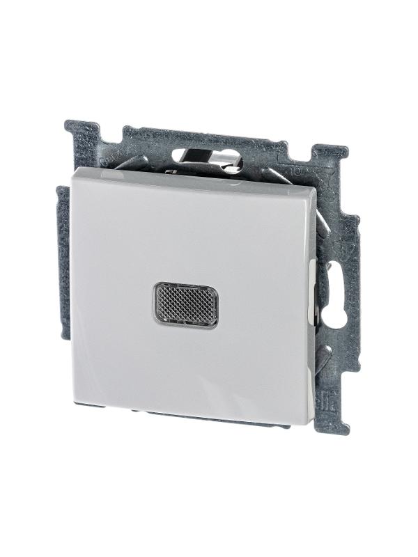 ABB Basic 55 Альп. белый Выключатель 1-клавишный с подсветкой