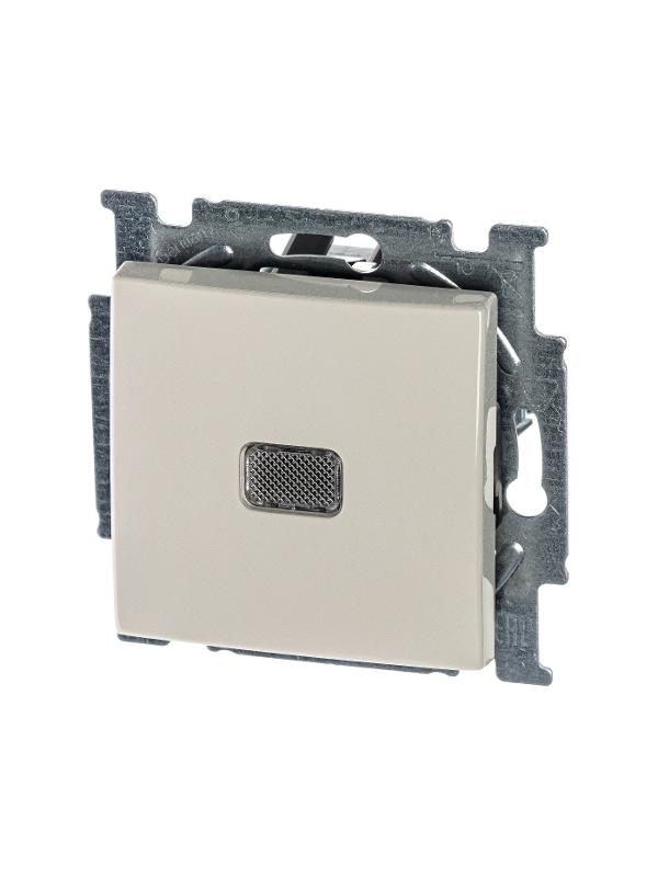 ABB Basic 55 Сл. кость Выключатель 1-клавишный с подсветкой