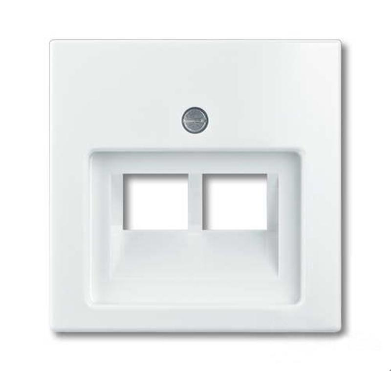ABB Basic 55 Альп. белый Накладка 2-ой ТЛФ/комп розетки наклонной