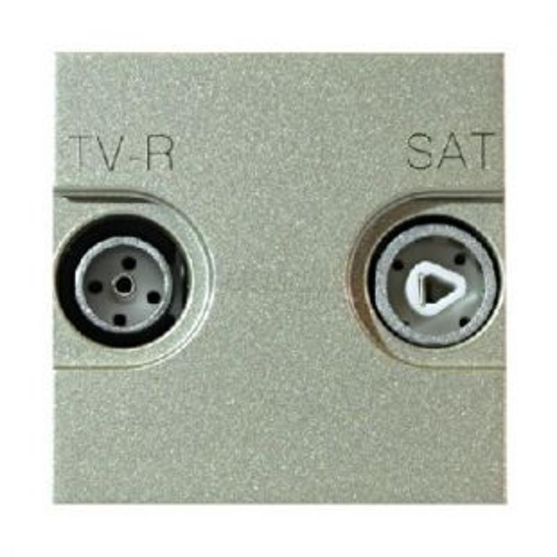 ABB Zenit Шампань Розетка TV-FM-SAT единственная, (2мод)