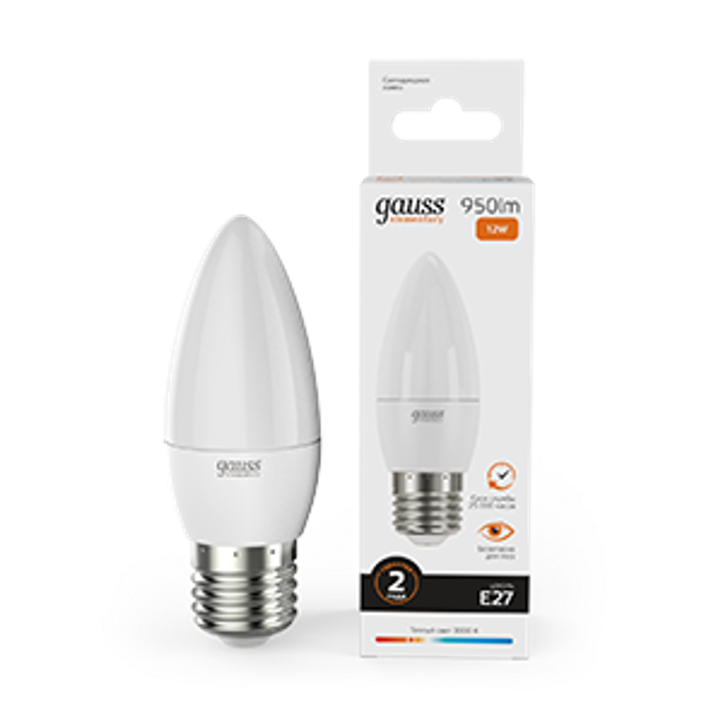 Лампа светодиодная Elementary Свеча 12W 950lm 3000K E27 LED 1/10/100