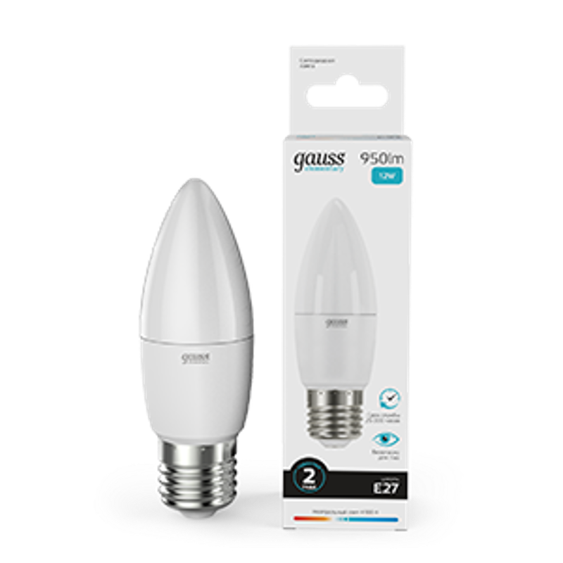 Лампа светодиодная Elementary Свеча 12W 950lm 4100K E27 LED 1/10/100