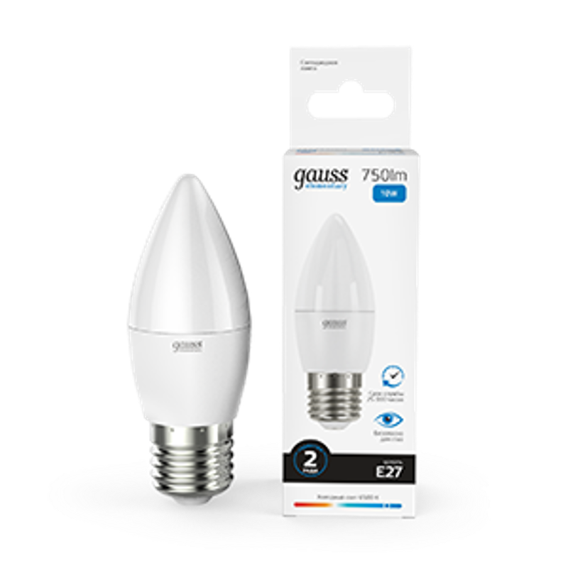 Лампа светодиодная Elementary Свеча 10W 750lm 6500K E27 LED 1/10/100