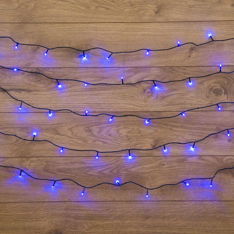 Гирлянда "Твинкл Лайт" 4 м, темно-зеленый ПВХ, 25 LED, цвет: Синий