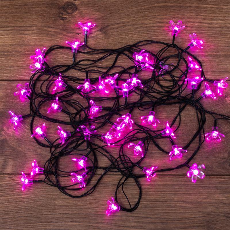 Гирлянда светодиодная "Цветы Сакуры" 50 LED РОЗОВЫЕ 7 метров с контроллером
