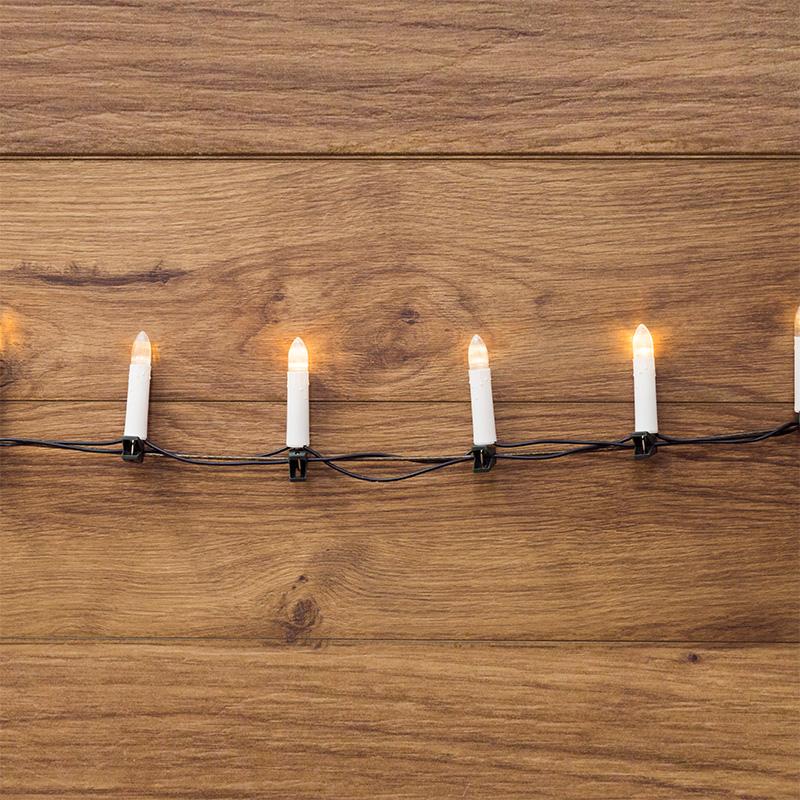 Гирлянда Свечи 10м, темно-зеленый ПВХ, 50 LED ТЕПЛЫЙ БЕЛЫЙ