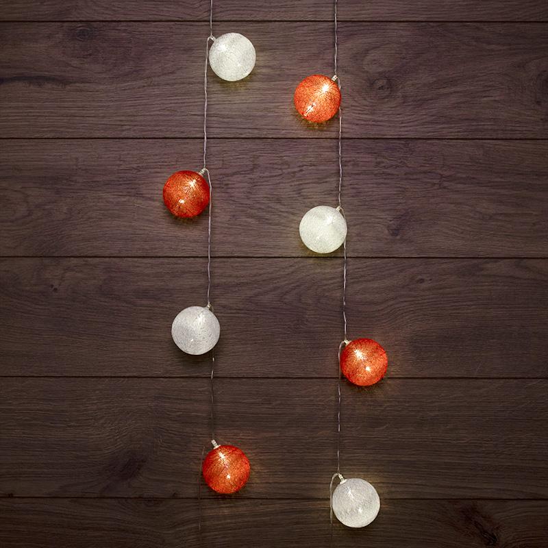 Тайские фонарики Магия 3,5 м, прозрачный ПВХ, 20 LED, теплый белый, питание 2 х АА (батарейки не в комплекте)