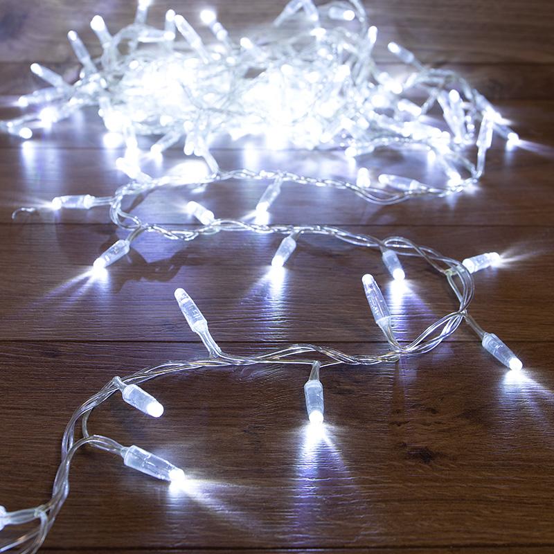 Гирлянда Кластер 10 м, прозрачный ПВХ IP65, 200 LED, белый, соединяется