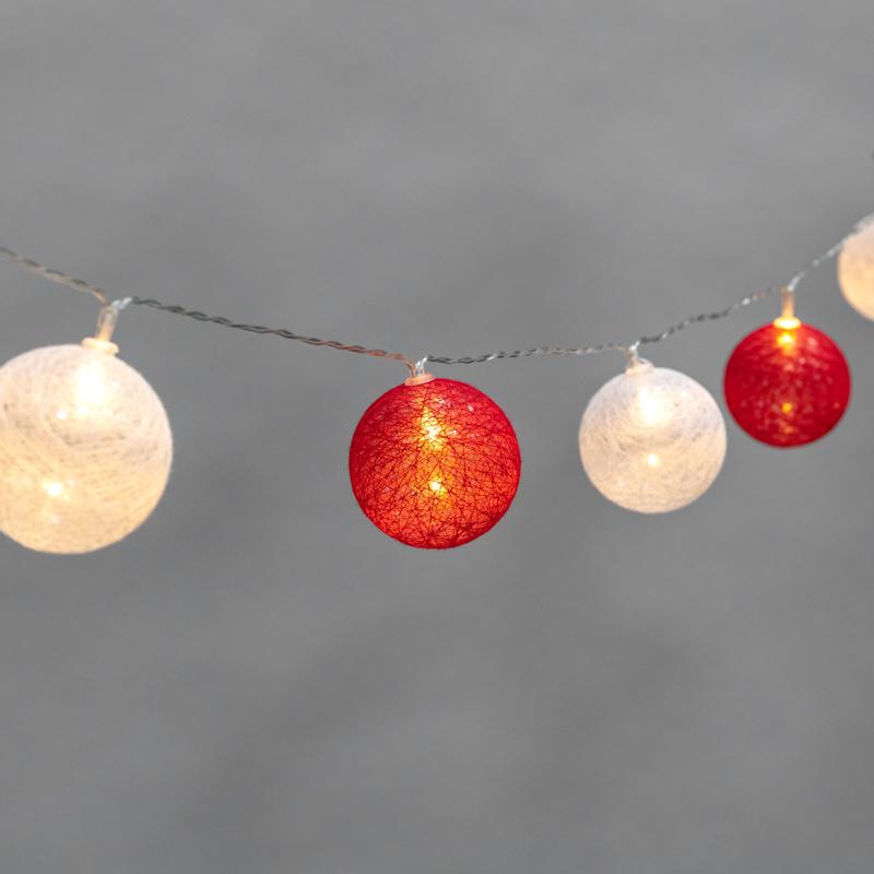 Тайские фонарики Магия 3,5 м, 20 LED, прозрачный ПВХ, теплый белый, питание USB