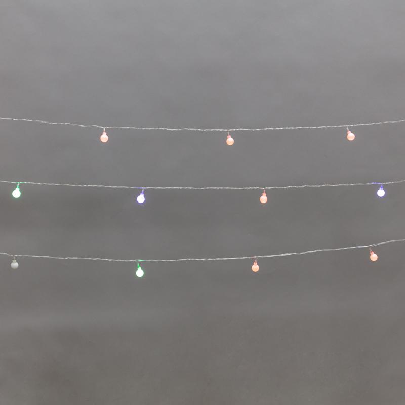 Гирлянда светодиодная Шарики 5м, 20LED, IP20, прозр. провод, свечение (RG/RB), контроллер, 8 режимов, 230В