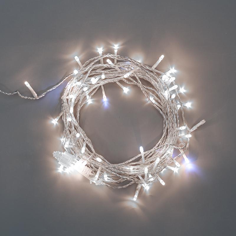 Гирлянда Нить ПВХ flashing 10м, прозрачный ПВХ, IP44, 75LED Белые, 230В