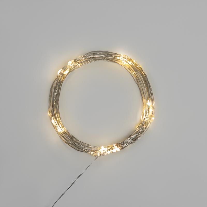 Гирлянда Роса 5 м, 50 LED, USB, теплое белое свечение