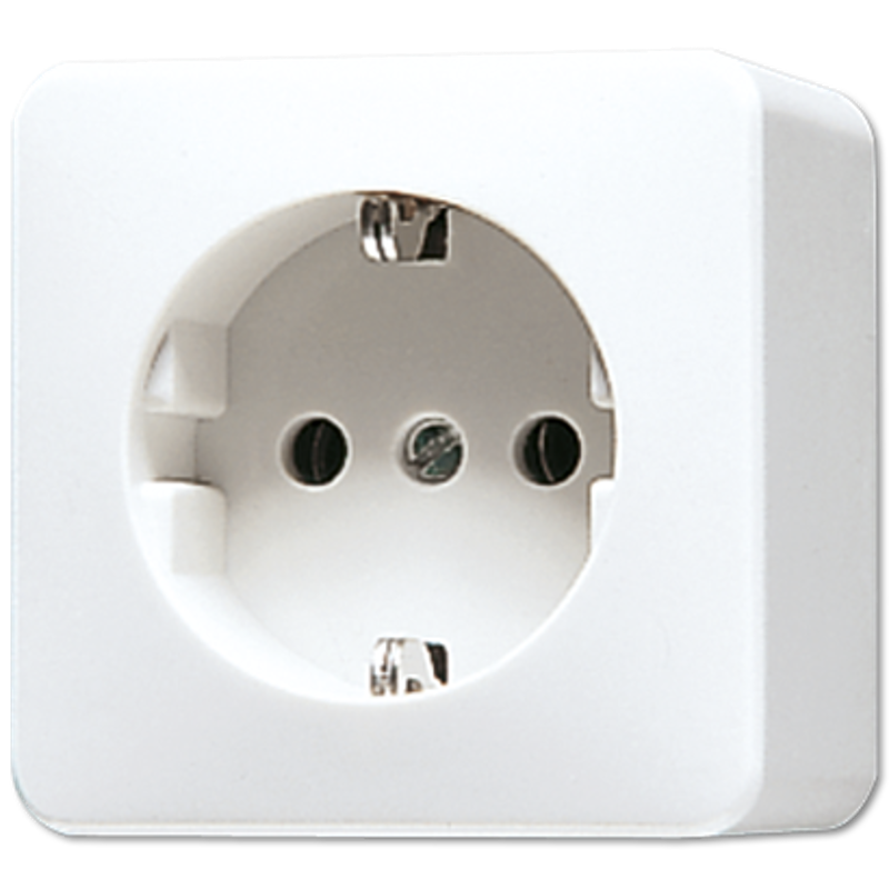 Розетка с заземлением 16А 250V~ накладного монтажда; белая