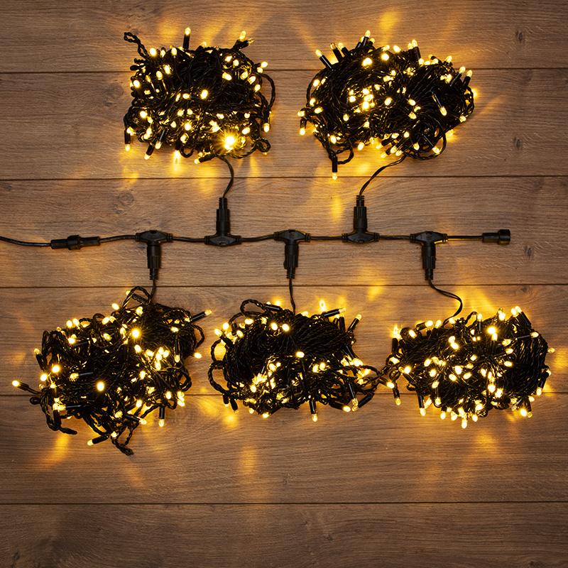 Гирлянда "LED ClipLight" 24V, 5 нитей по 20 метров, цвет диодов ТЕПЛЫЙ БЕЛЫЙ, Flashing (Белый)