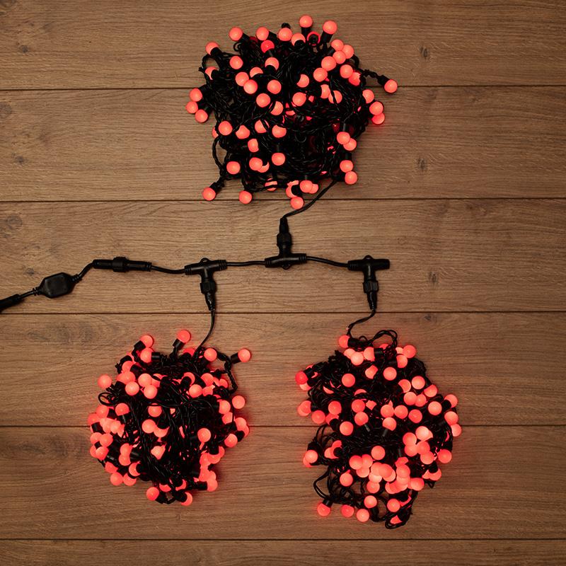 Гирлянда "LED ClipLight - ШАРИКИ" 24V, 3 нити по 20 м, цвет диодов Красный