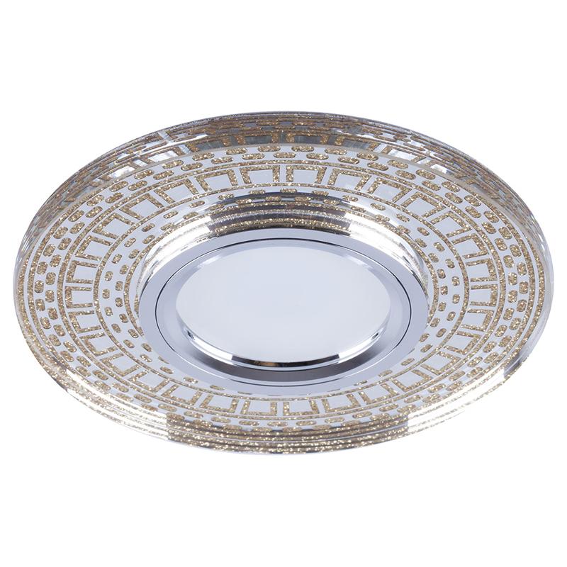 Светильник точечный встраиваемый под лампу, с подсветкой CD981 15LED*2835 SMD 4000K, MR16 50W G5.3, прозрач., золото (он же BS-CD981)