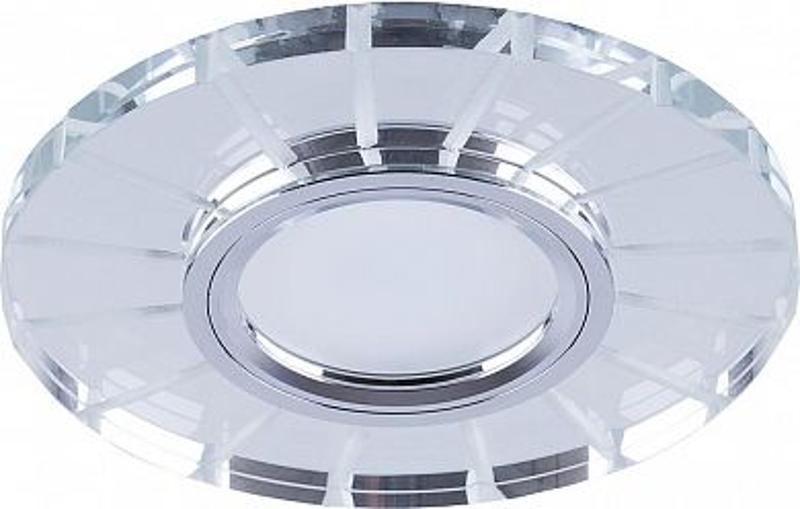 Светильник точечный встраиваемый под лампу, с подсветкой CD982 15LED*2835 SMD 4000K, MR16 50W G5.3, "круг",  хром (он же BS-CD982)