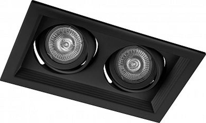 Светильник встраиваемый карданный под лампу MR16 DLT202 2x50W MR16 G5.3 черный