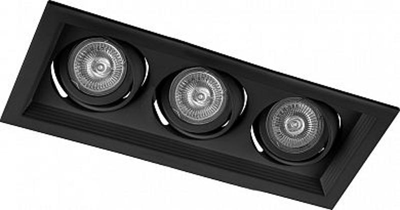 Светильник встраиваемый карданный под лампу MR16 DLT203 3x50W MR16 G5.3 черный