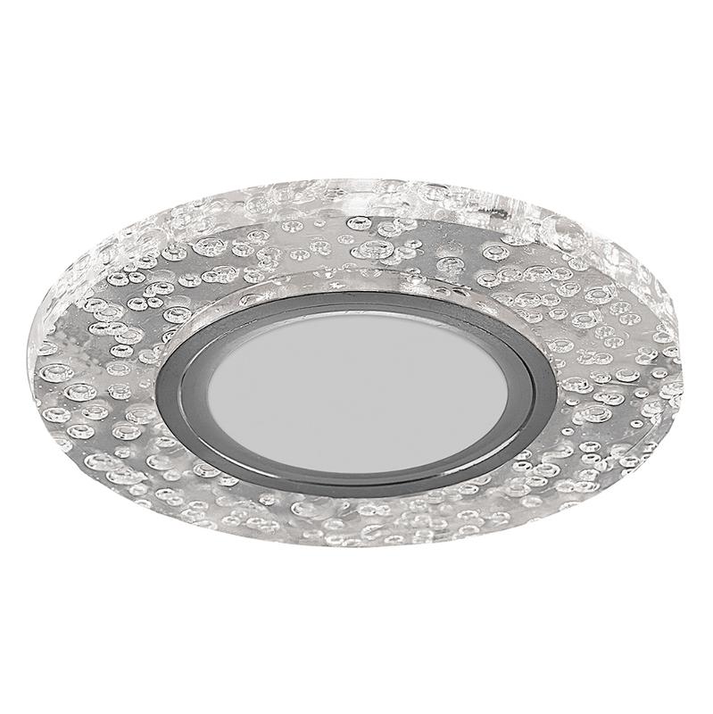 Светильник точечный встраиваемый под лампу, с LED подсветкой CD953 15LED*2835 SMD 4000K, MR16 50W G5.30, "круг", прозрачный