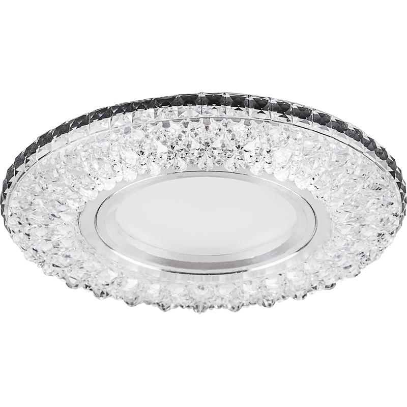Светильник точечный встраиваемый под лампу, с LED подсветкой CD940 15LED*2835SMD RGB, MR16 50W G5.3, прозрачный