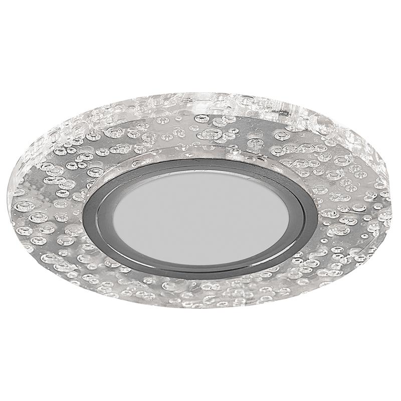 Светильник точечный встраиваемый под лампу, с LED подсветкой CD953 15LED*2835 SMD RGB, MR16 50W G5.3, "круг", прозрачный
