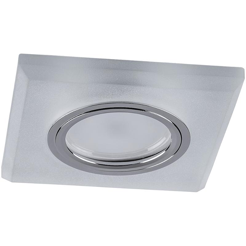 Светильник точечный встраиваемый под лампу, с LED подсветкой CD8170 15LED*2835SMD 4000K, MR16 50W G5.3 "квадрат", белый матовый