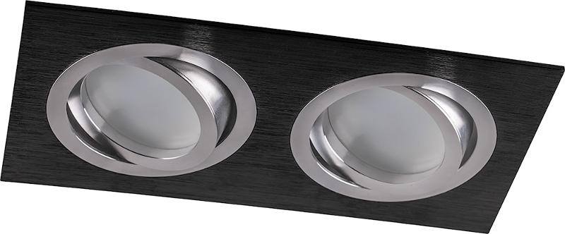 Светильник точечный встраиваемый под лампу DL2802 MR16 50W G5.3 "прямоугольник", черный