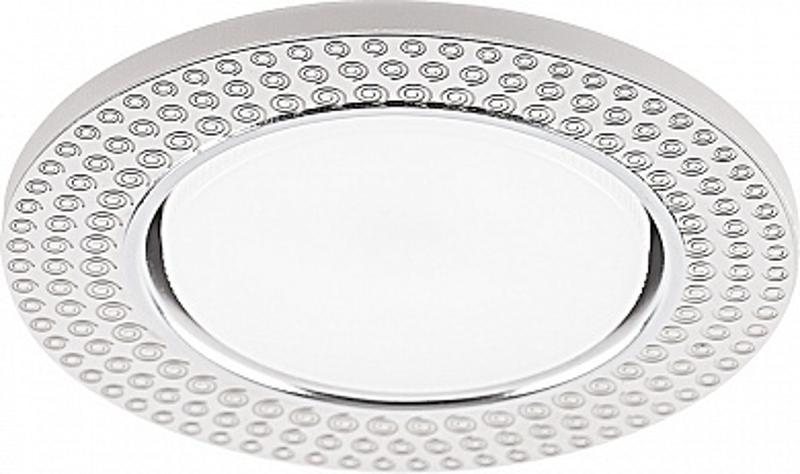 Светильник встраиваемый с белой LED подсветкой CD4029 потолочный GX53 без лампы, прозрачный, хром