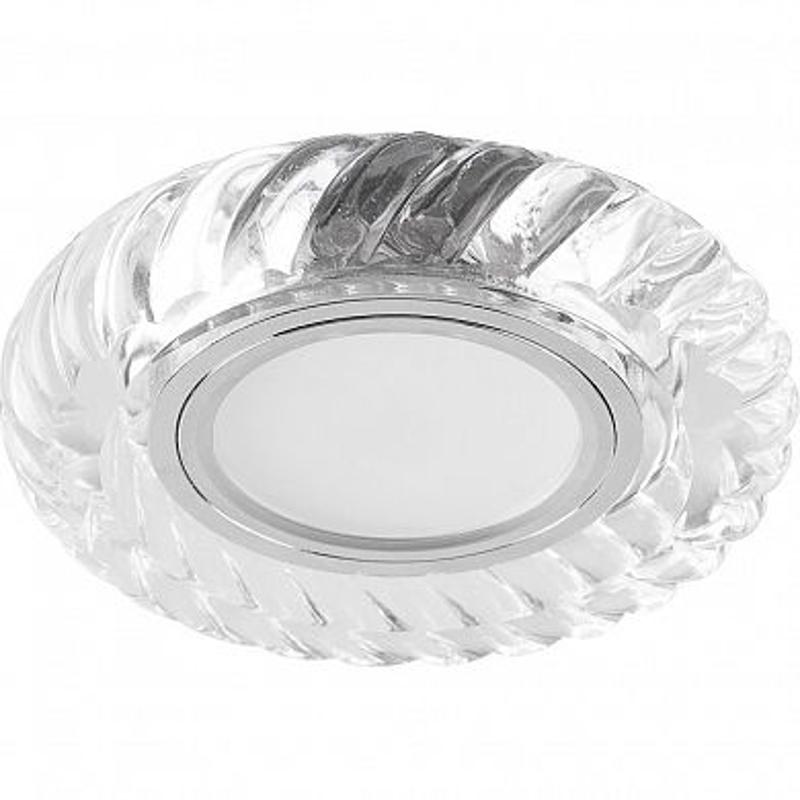 Светильник точечный встраиваемый под лампу, с LED подсветкой CD986 15LED*2835 SMD 4000K, MR16 50W G5.3, прозрачный