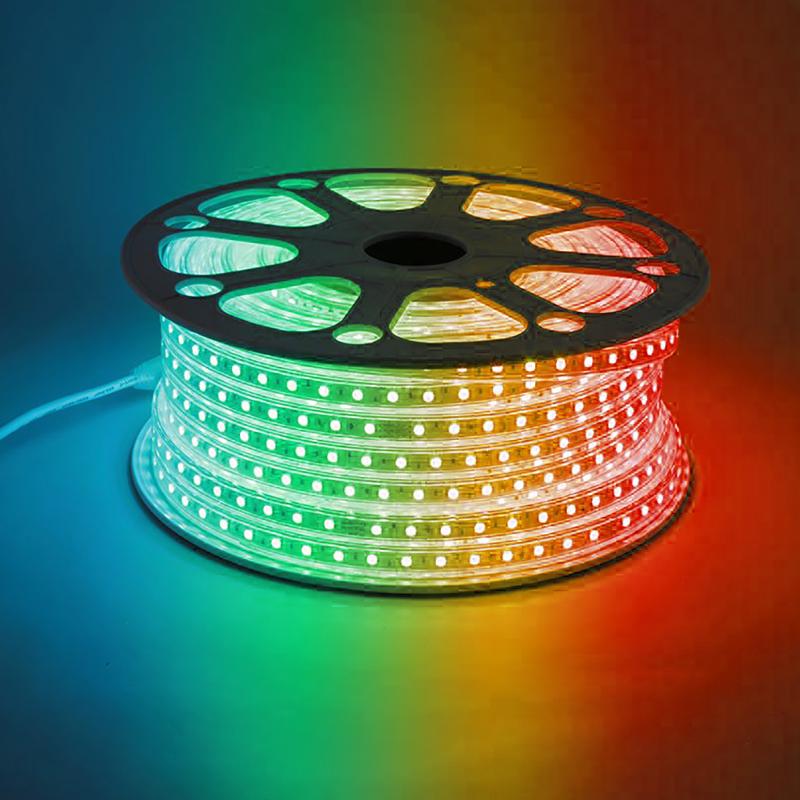 Лента светодиодная LS706 60SMD (5050)/м 11Вт/м 220V IP65, длина 50м, RGB
