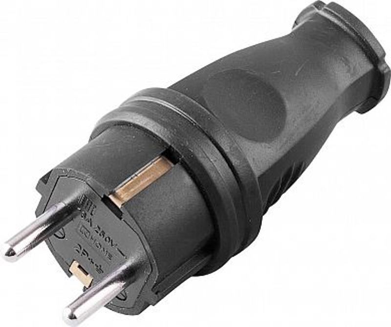 RPG16-21-441 Вилка прямая с/з, каучук 250В, 16A, IP44, сери…
