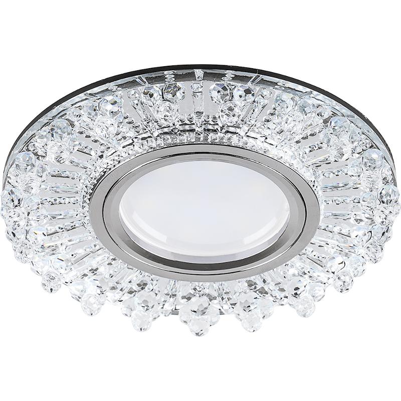 Светильник точечный встраиваемый под лампу, с LED подсветкой CD944 15LED*2835SMD 4000K, MR16 50W G5.3, прозрачный, хром