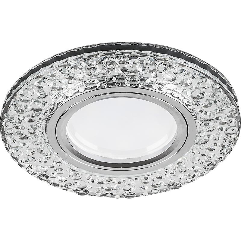 Светильник точечный встраиваемый под лампу, с LED подсветкой CD945 15LED*2835SMD 4000K, MR16 50W G5.3, прозрачный, хром