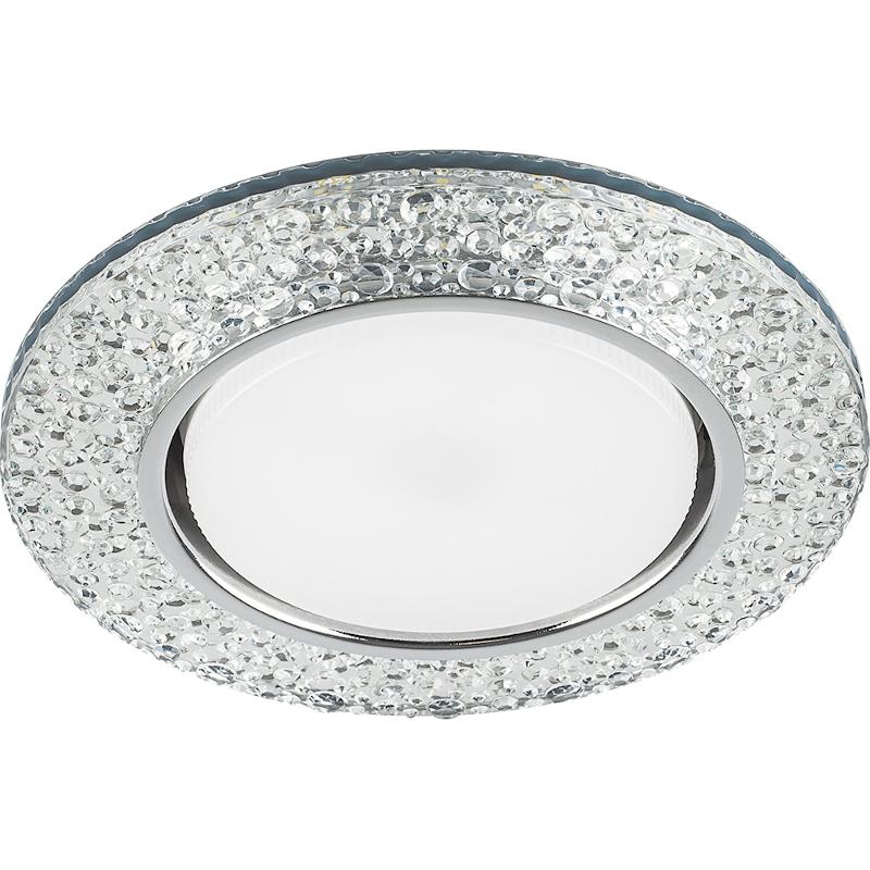 Светильник потолочный встраиваемый под лампу GX53 CD4032 20LED*2835 SMD 4000K, 15W GX53, без лампы, прозрачный, хром