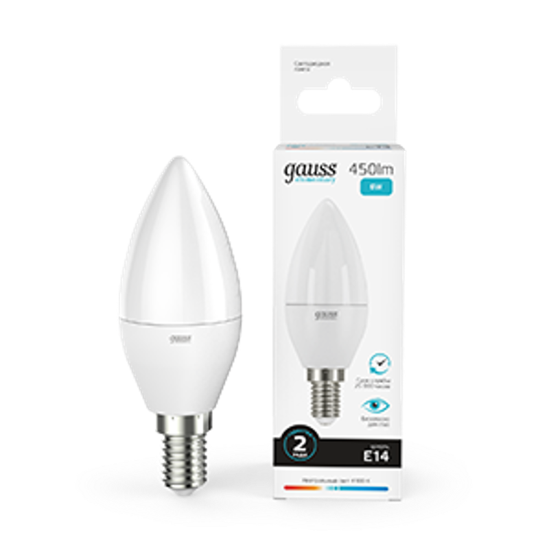 Лампа светодиодная LED 6Вт E14 220В 4100К Elementary свеча
