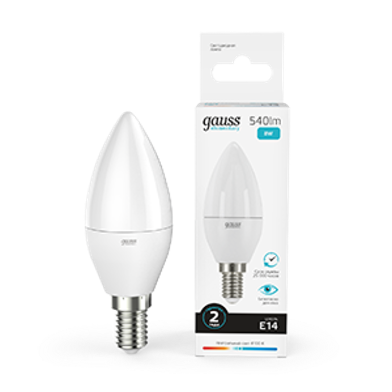 Лампа светодиодная LED 8Вт E14 220В 4100К Elementary свеча