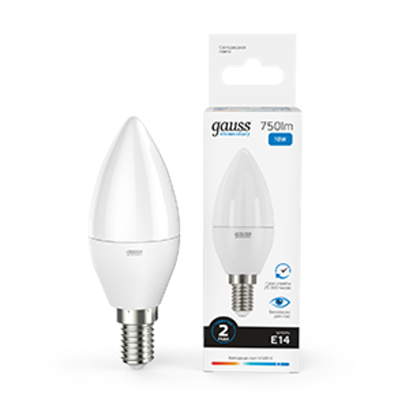 Лампа светодиодная Elementary Свеча 10W 750lm 6500K Е14 LED 1/10/100